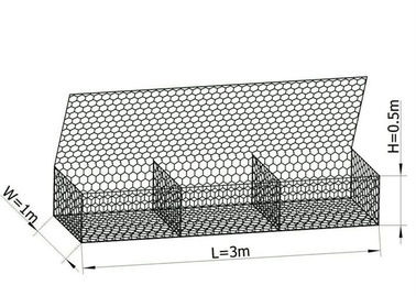 Sechseckige Form Gabions-Felsen-Matratzen, überzogene Draht-Plastikkörbe