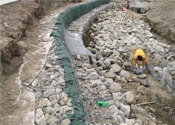 Galvanisierte hexagonale Gabion-Körbe zum Schutz von Flussläufen und Dämmen