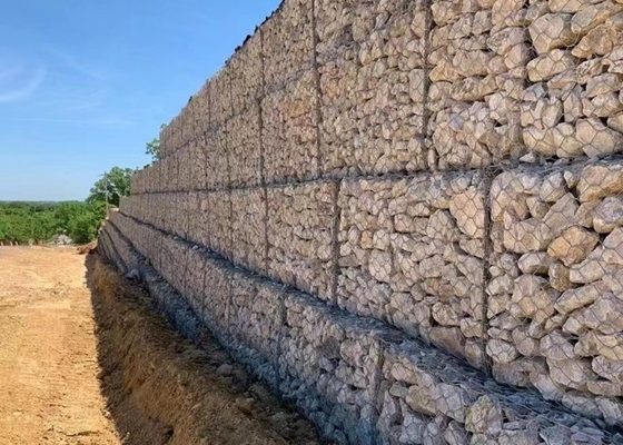 Zink 100g beschichtete wirtschaftlichen gesponnenen Gabions-Korb-Fluss-Kurs-Schutz