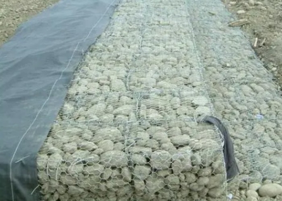 Dunkelgrüne PVC beschichtete Gabions-Körbe 80mm*100mm Mesh Opening For Civil Project