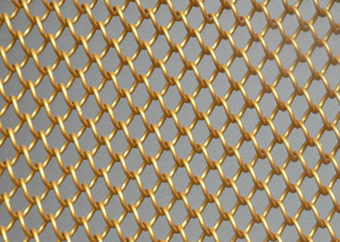 Dekoratives Metallnetz Vorhang Aluminium Gold 6mm X 6mm Anpassungsfähiger Raumteiler