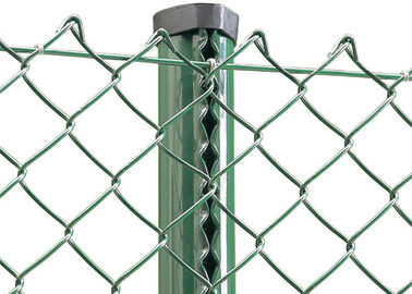 Kohlenstoffstahl galvanisierte Kettenverbindungsnetz Zaun Diamant Muster mit Metall runden Posten