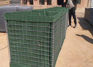 Langlebigkeit Verteidigungsbastion Barriere, Grüne Verteidigungs Gabion Box mit Sand gefüllt