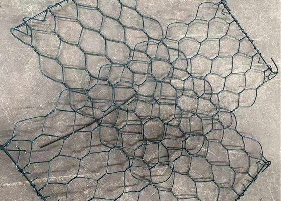 Einfach installieren Sie 60x80mm 2.4mm, die PVC dunkelgrünen Gabions-Draht Mesh For Civil Engineering beschichtete